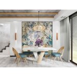 Bestmobilier - xandriel - table  manger extensible - blanc et chne clair - 4  6 personnes