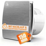 Xiiw - 150mm 18w / 35db extracteur d'air, ventilateur silencieux et puissant, avec capteur d'humidit�, ...