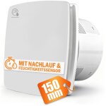 Xiiw - 150mm 18w / 35db extracteur d'air, ventilateur silencieux et puissant, avec capteur d'humidit�, ...