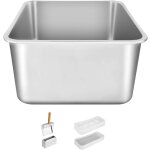Mophorn xl bac  litire pour chat en acier inoxydable extra large avec pelle, ferm sans odeur, cts ...