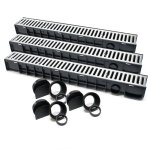 Wiltec - 3x caniveau ? 1000 x 140 x 115 mm ? capacité de charge 1, 5 t ? avec grille de recouvrement ... Wiltec - 3x caniveau ? 1000 x 140 x 115 mm ? capacité de charge 1, 5 t ? avec grille de recouvrement ...