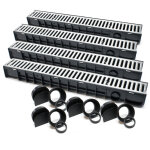 Wiltec - 4x caniveau ? 1000 x 140 x 115 mm ? capacité de charge 1, 5 t ? avec grille de recouvrement ... Wiltec - 4x caniveau ? 1000 x 140 x 115 mm ? capacité de charge 1, 5 t ? avec grille de recouvrement ...