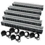 Wiltec - 5x caniveau ? 1000 x 140 x 115 mm ? capacité de charge 1, 5 t ? avec grille de recouvrement ... Wiltec - 5x caniveau ? 1000 x 140 x 115 mm ? capacité de charge 1, 5 t ? avec grille de recouvrement ...