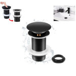 Xvx - bonde de lavabo noir sans trop plein, bonde de lavabo pop up noir universelle, bonde de vidage ...