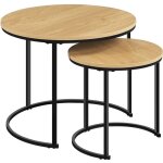 Yaheetech lot de 2 tables d'appoint, tables basses gigogne rondes salon, style industriel, 40 / 60 cm, ...