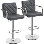 Lot de 2 tabourets de bar avec accoudoirs r�glables en hauteur si�ge rotatif sur 360� chaises de bar ...