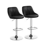 Lot de 2 tabourets de bar en similicuir hauteur rglable de 86 cm  107, 5 cm chaises de bar assise pivotante ...
