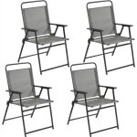 Yaheetech lot de 4 chaise de jardin extrieur chaises pliantes avec dossier haut et accoudoirs chaises ...
