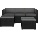 Yaheetech 5 pi�ces salon de jardin exterieur en polyrotin, 4 personnes ensemble mobilier avec 3 canap�s ...