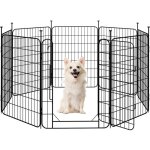 Yaheetech 8 panneaux parc pour chien 60 x 80cm enclos chiens interieur cage pour chiens grille pliant ...