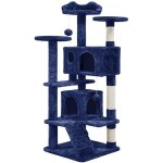 Yaheetech arbre � chat 139 cm, arbre � grimper avec 2 niches 3 plateformes 2 boules en sisal multi - ...