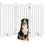 Yaheetech barri�re de s�curit� autoportante pliable 3 panneaux parc pour chien en bois 50x90 cm barri�re ...