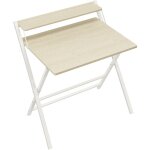 Yaheetech - bureau d'ordinateur, 80�50�74, 5cm, table pliable avec petit �tag�re sur�lev�e et pieds en ...