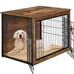Cage pour chien en bois cage pour chiots intérieur avec 2 portes grillagées à double serrure niche industriel ... Cage pour chien en bois cage pour chiots intérieur avec 2 portes grillagées à double serrure niche industriel ...