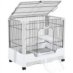 Yaheetech - cage pour lapin roulante  2 niveaux cage pour petits animaux avec plateforme rampe cochons ...
