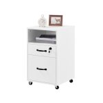 Caisson de bureau sur roulettes à 2 tiroirs, meuble rangement de doissier doucument, compartiment ouvert, ... Caisson de bureau sur roulettes à 2 tiroirs, meuble rangement de doissier doucument, compartiment ouvert, ...