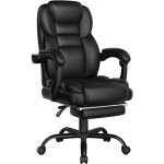 Yaheetech - chaise bureau ergonomique fauteuil de bureau en similicuir confortable large coussin hauteur ...