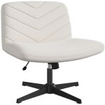 Yaheetech - chaise de bureau ergonomique sans accoudoirs fauteuil pivotant avec large assise sans roulettes ...