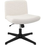 Yaheetech - chaise de bureau ergonomique sans accoudoirs fauteuil pivotant avec large assise sans roulettes ...