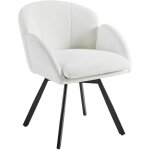 Yaheetech ? fauteuil relax pivotant en velours blanc ? design fleur ? coussin amovible ? pieds m�talliques ...