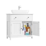 Yaheetech meuble sous lavabo salle de bain armoire de rangement pour vasque avec tiroir et 2 portes en ... Yaheetech meuble sous lavabo salle de bain armoire de rangement pour vasque avec tiroir et 2 portes en ...