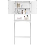 Yaheetech - meuble wc dessus de toilette / machine  laver, 75 x 23 x 180 cm, armoire de rangement de ...