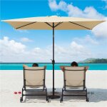 Yaheetech parasol rectangulaire 3 m avec manivelle, pour jardin / ext�rieur / march� / plage en aluminium ...