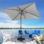 Yaheetech parasol rectangulaire 3 m avec manivelle, pour jardin / ext�rieur / march� / plage en aluminium ...
