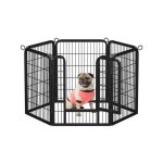 Yaheetech - parc pour chien cage pour chiens 6 panneaux enclos en mtal parc  chiot rongeur lapin interieur ...
