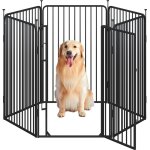 Yaheetech - parc pour chiens enclos pour chiot cage chenils chien avec serrure intgre fils mtalliques ...