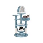 Yaheetech - petit arbre  chat hauteur 115cm avec niche requin plateforme poisson tour de jeux idal ...