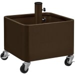 Yaheetech pied de parasol carr� avec pot de fleur 2 en 1, support parasol base de parasol avec roulettes, ...