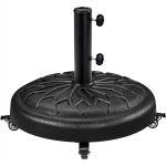 Yaheetech pied de parasol rond � roulettes 24, 72 kg?base de parasol standard en r�sine pour m�t de � ...