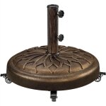 Yaheetech pied de parasol rond � roulettes 24, 72 kg?base de parasol standard en r�sine pour m�t de � ...