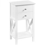 Table de chevet blanche, table de nuit en bois pour chambre à coucher, 40 × 30 × 70 cm, petit meuble ... Table de chevet blanche, table de nuit en bois pour chambre à coucher, 40 × 30 × 70 cm, petit meuble ...