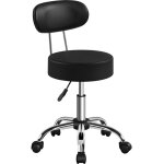 Yaheetech tabouret roulettes avec dossier, tabouret de bureau avec rotation 360�, hauteur r�glable 75 ...