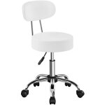 Yaheetech tabouret roulettes avec dossier, tabouret de bureau avec rotation 360�, hauteur r�glable 75 ...