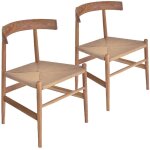 Joe sayegh - yao - lot de 2 chaises en teck brut recycl� - style scandinave & ethnique - dimensions l53xp50xh7 ...