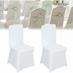 Housses de chaise blanches housses de chaise extensibles universelles, housses de chaise lastiques amovibles ...