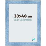 Yd. - cadre photo 30x40 - bleu brillant patine - mdf - pisa