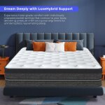 Yidatong - matelas 140x200 cm - �p 30cm, mousse haute densit� - ressorts ensach�s - 7 zones de confort ...