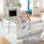 Parc bb 150 x 180 cm avec sac de rangement, hauteur 65 cm, 50 balles interactives, doubles crochets, ...