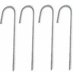 Ymyny 12 pouces piquets de barre d'armature  crochet en j paquet de 4 piquets d'ancrage au sol piquets ...