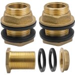 Ymyny 2 pcs raccord citerne eau de pluie, douille de seau � pluie en laiton, pour robinets tonneau (ext�rieur ...