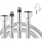 Ymyny lot de 2 tuyaux flexibles tress�s en acier inoxydable pour mitigeur de cuisine / lavabo monobloc ...