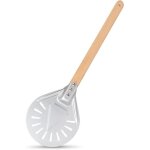Ymyny 7 pouces pelle a pizza ronde, pelle pizza perfor�e en aluminium avec 40cm longue poign�e en bois ...