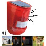 Alarme sonore et lumineuse  nergie solaire avec dtecteur de mouvement, sirne de 110 dcibels, alarme ...