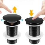 Ymyny - bonde de lavabo noir sans trop plein, bonde de lavabo pop up noir universelle, bonde de vidage ... Ymyny - bonde de lavabo noir sans trop plein, bonde de lavabo pop up noir universelle, bonde de vidage ...