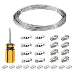 Cable inox 3mm, 20m / 3mm corde en acier inoxydable, cable en acier revtu avec serre - cbles, m3 manchons, ...