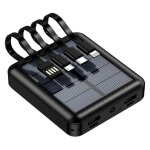 Ymyny - chargeur solaire portable 10000mah avec 4 cbles intgrs & lampe de poche led - power bank antipoussi ...